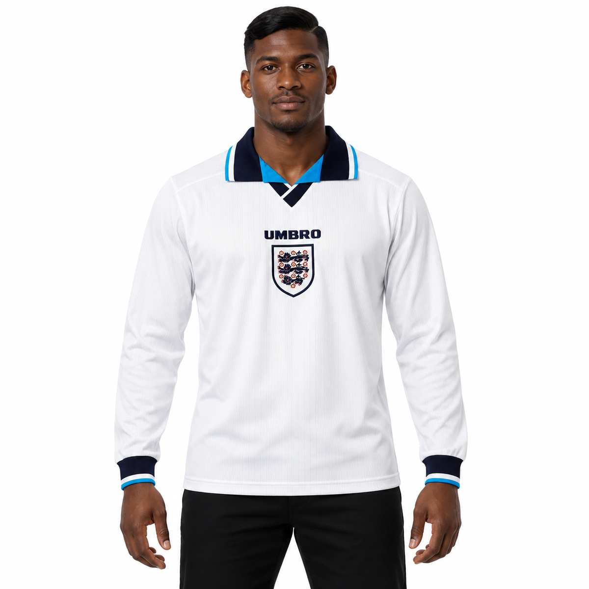 Camisa Inglaterra Home 1996 Retrô Masculina Manga Longa - Imagem 1