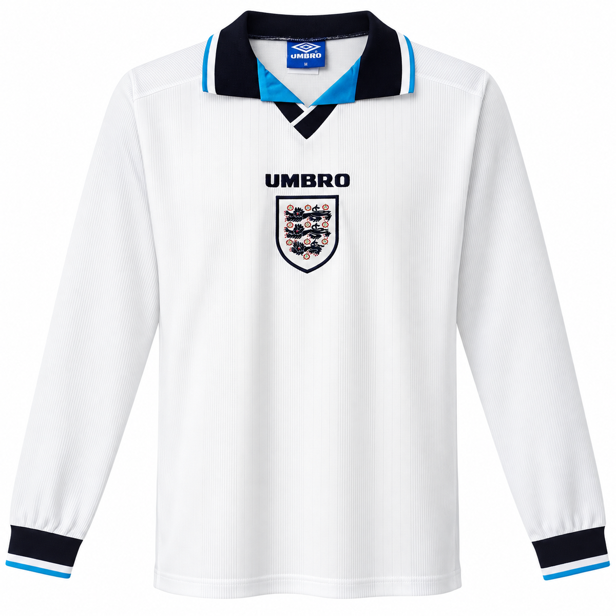 Camisa Inglaterra Home 1996 Retrô Masculina Manga Longa - Imagem 3