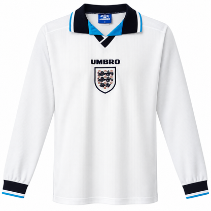 Camisa Inglaterra Home 1996 Retrô Masculina Manga Longa - Imagem 3