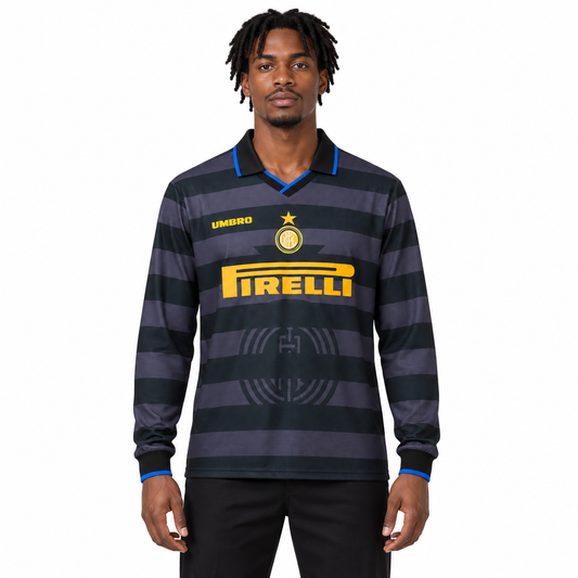 Camisa Inter de Milão Away 1997/98 Retrô Masculina Manga Longa - Imagem 1