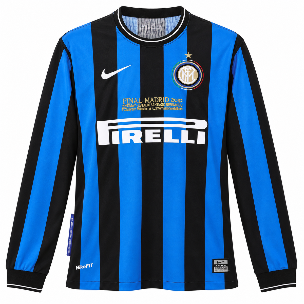 Camisa Inter de Milão Home 2009/10 Retrô Masculina Manga Longa Final da Champions - Imagem 3