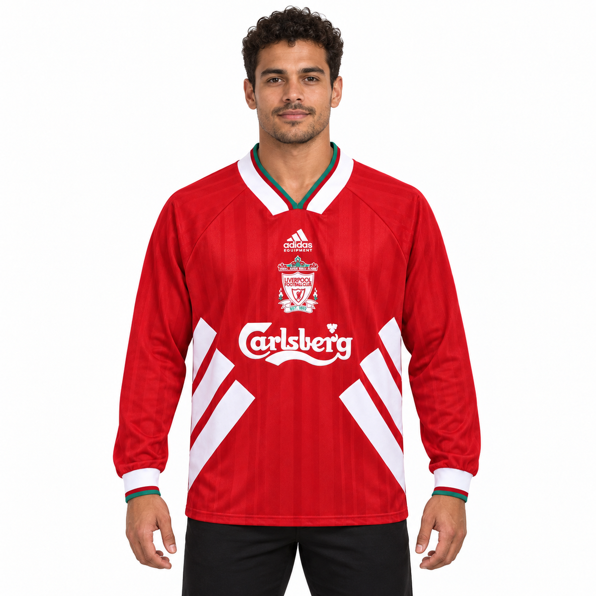 Camisa Liverpool Home 1993/95 Retrô Masculina Manga Longa - Imagem 1