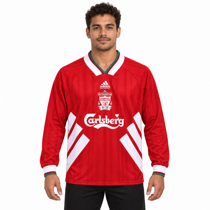 Camisa Liverpool Home 1993/95 Retrô Masculina Manga Longa - Imagem 1