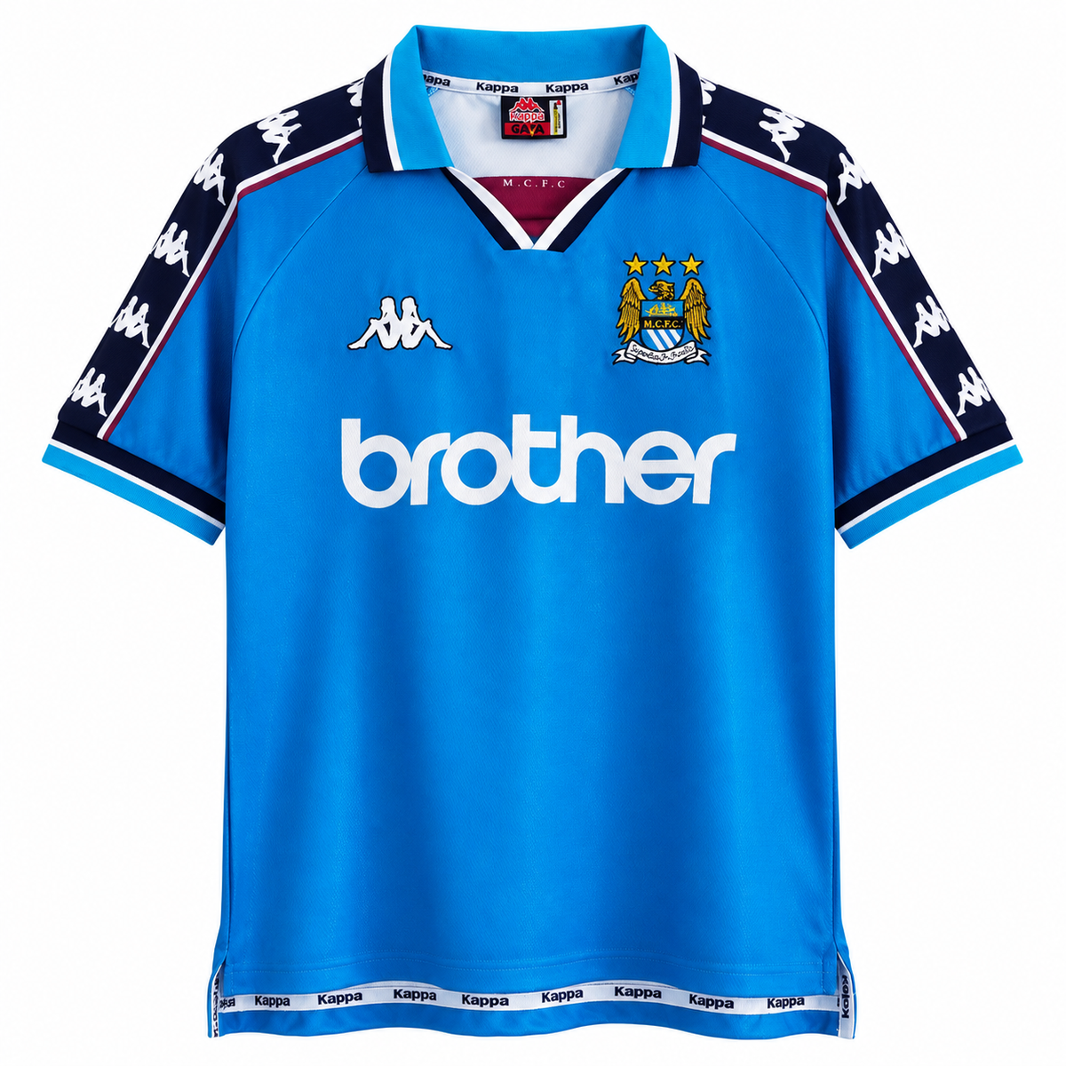 Camisa Manchester City Home 1997/98 Retrô Masculina - Azul — camisa de frente