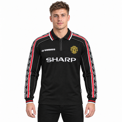 Camisa Manchester United Away 1998/99 Retrô Masculina Manga Longa - Imagem 1