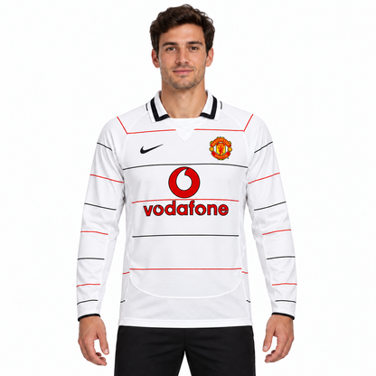 Camisa Manchester United Away 2003/04 Retrô Masculina Manga Longa - Imagem 1