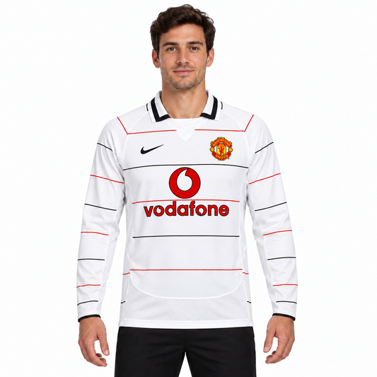 Camisa Manchester United Away 2003/04 Retrô Masculina Manga Longa - Imagem 1