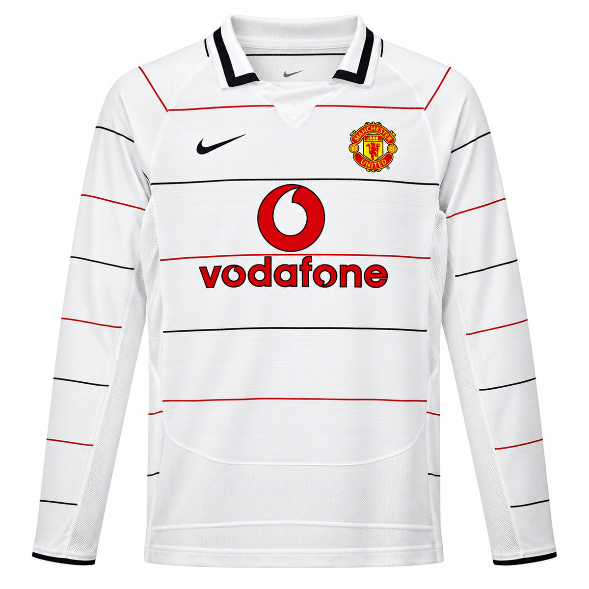Camisa Manchester United Away 2003/04 Retrô Masculina Manga Longa - Imagem 3