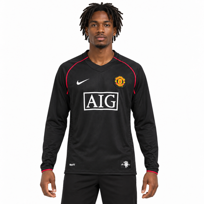 Camisa Manchester United Away 2007/08 Retrô Masculina Manga Longa - Imagem 1