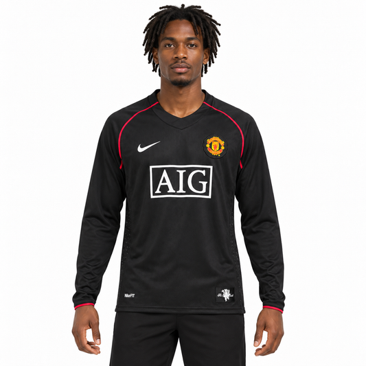Camisa Manchester United Away 2007/08 Retrô Masculina Manga Longa - Imagem 1