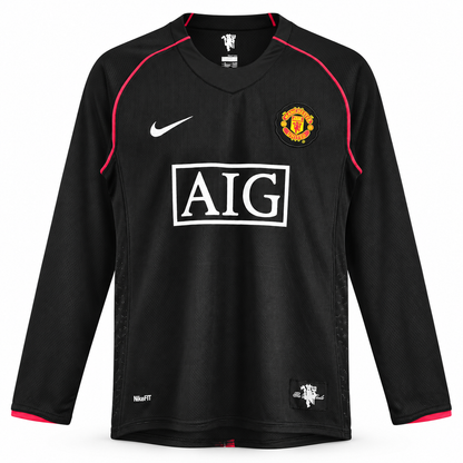 Camisa Manchester United Away 2007/08 Retrô Masculina Manga Longa - Imagem 3