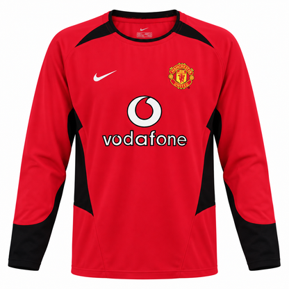 Camisa Manchester United Home 2002/04 Retrô Masculina Manga Longa - Imagem 3