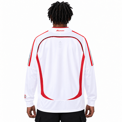 Camisa Milan Away 2006/07 Retrô Masculina Final da Champions Manga Longa - Branca