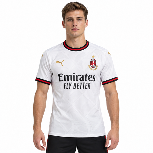 Camisa Milan Away 26/27 Jogador Masculina - Branca — modelo de frente