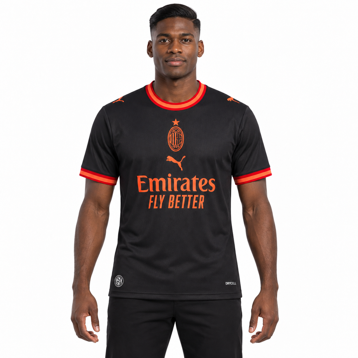 Camisa Milan Third 26/27 Torcedor Masculina - Preta — modelo de frente