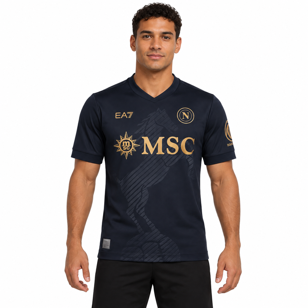 Camisa Napoli Third 26/27 Torcedor Masculina - Azul-marinho — modelo de frente