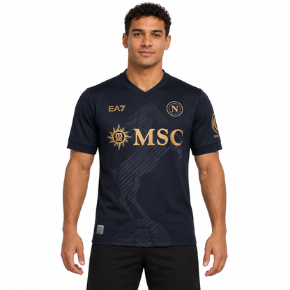 Camisa Napoli Third 26/27 Torcedor Masculina - Azul-marinho — modelo de frente