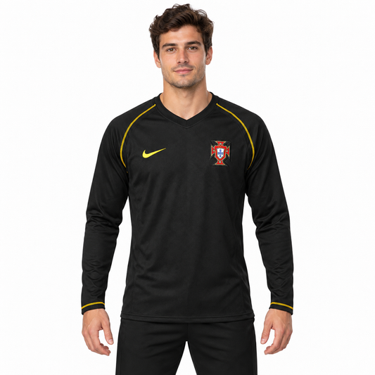 Camisa Portugal Away 2006 Retrô Masculina Manga Longa - Imagem 1