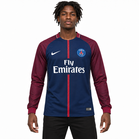 Camisa PSG Home 17/18 Retrô Masculina Manga Longa - Imagem 1