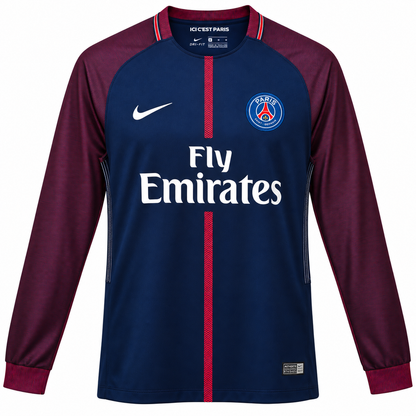 Camisa PSG Home 17/18 Retrô Masculina Manga Longa - Imagem 3