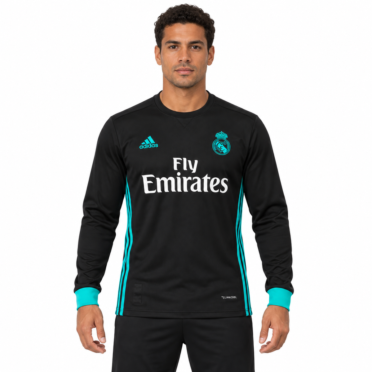 Camisa Real Madrid Away 17/18 Retrô Masculina Manga Longa - Imagem 1