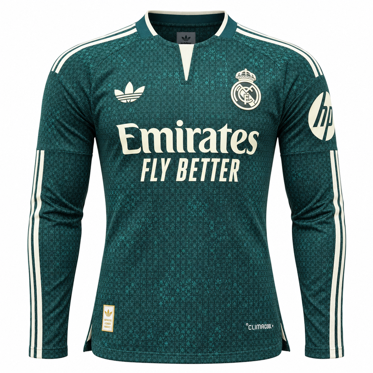 Camisa Real Madrid Away 26/27 Jogador Masculina Manga Longa - Verde — camisa de frente