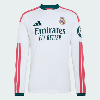 Camisa Real Madrid Home 26/27 Torcedor Masculina Manga Longa - Branca — camisa de frente