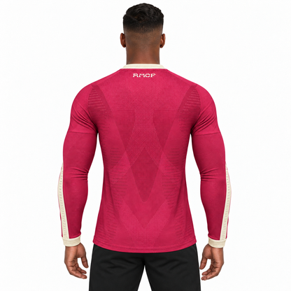 Camisa Real Madrid Third 26/27 Jogador Masculina Manga Longa - Rosa — modelo de costas