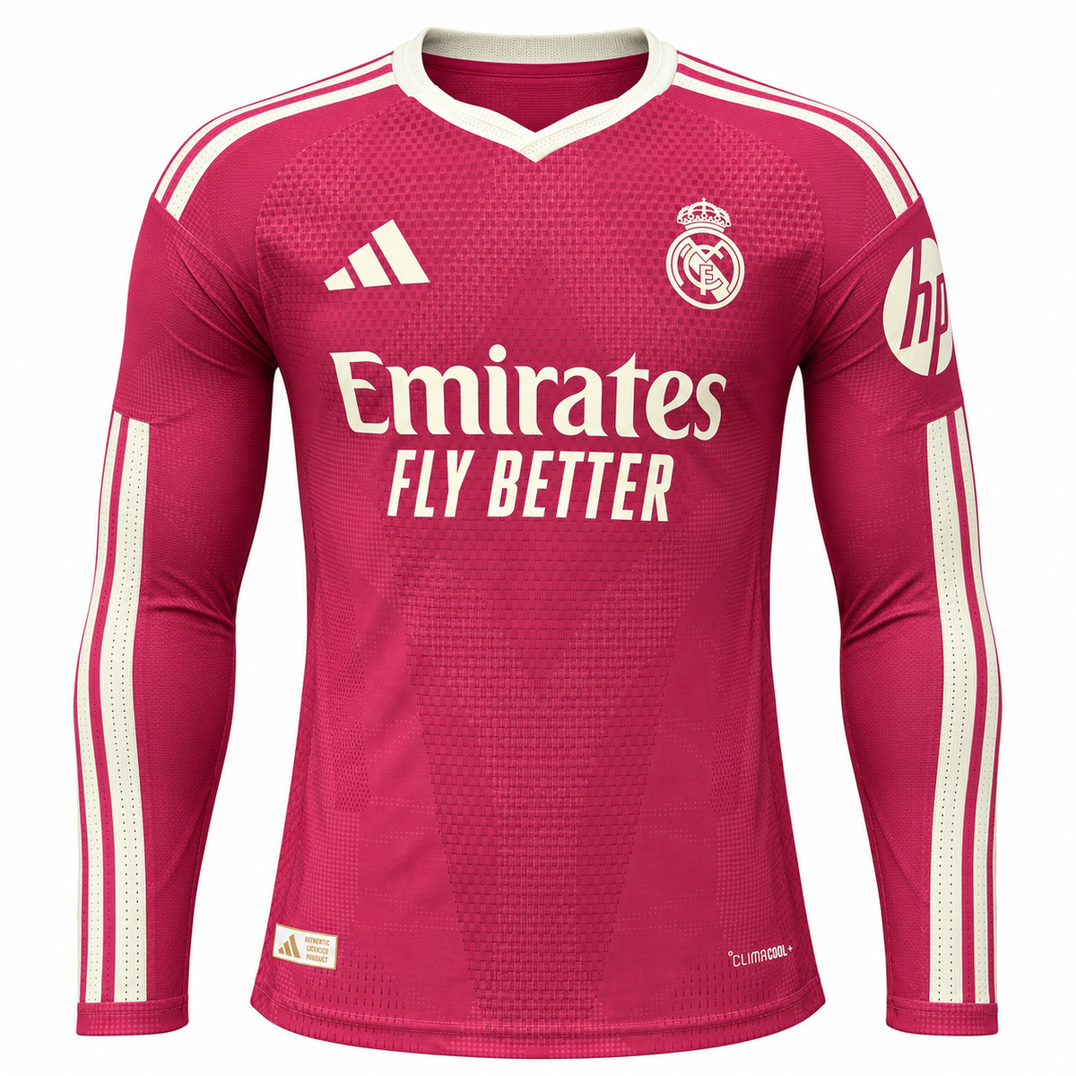 Camisa Real Madrid Third 26/27 Jogador Masculina Manga Longa - Rosa — camisa de frente