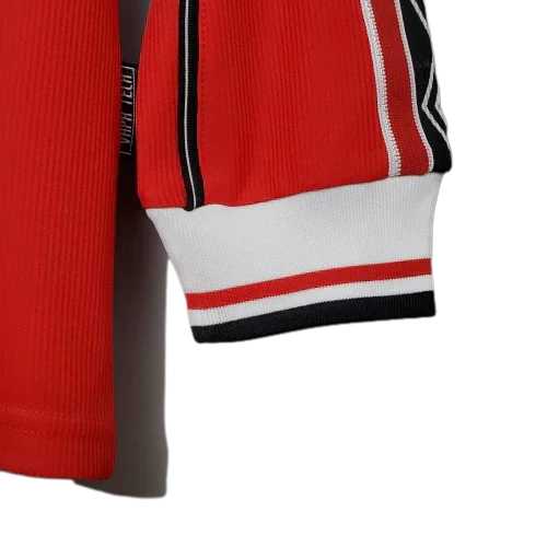 Camisa Manchester United Retrô Manga Longa 1998/99 Vermelha