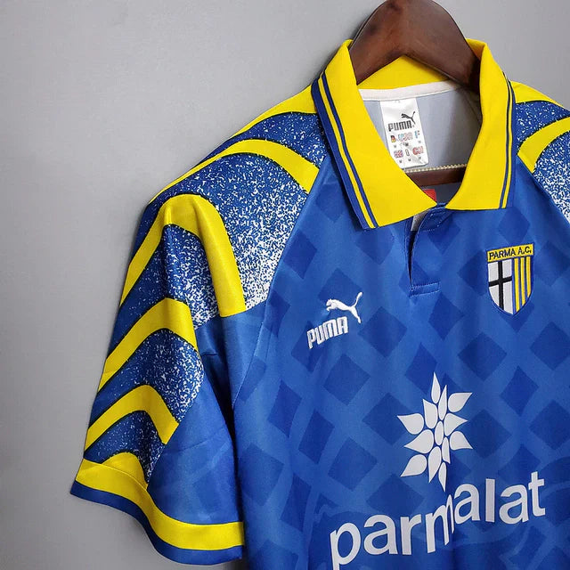 Camisa Retrô Parma 1995/97 Masculino Azul e Amarelo