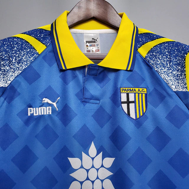 Camisa Retrô Parma 1995/97 Masculino Azul e Amarelo