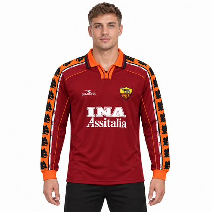 Camisa Roma Home 1998/99 Retrô Masculina Manga Longa - Imagem 1