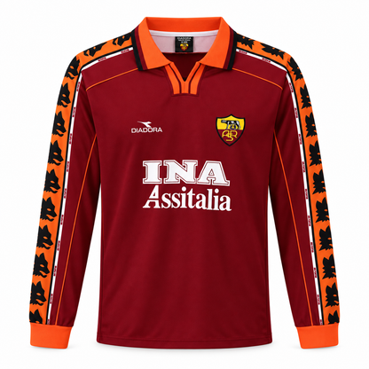 Camisa Roma Home 1998/99 Retrô Masculina Manga Longa - Imagem 3