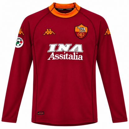 Camisa Roma Home 2002/03 Retrô Masculina Manga Longa - Imagem 3