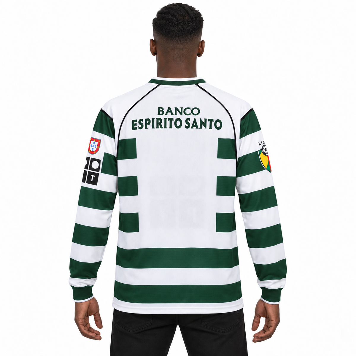 Camisa Sporting Home 2001/03 Retrô Masculina Manga Longa - Imagem 2