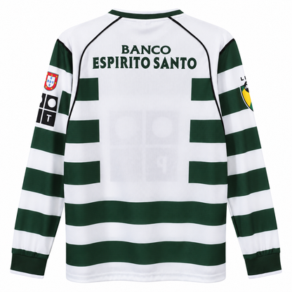 Camisa Sporting Home 2001/03 Retrô Masculina Manga Longa - Imagem 4