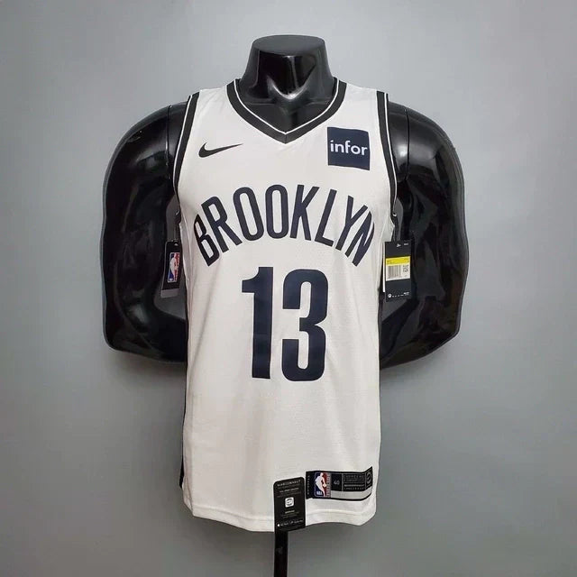 Camisa Regata Brooklyn Nets Branca e Preta - Masculina