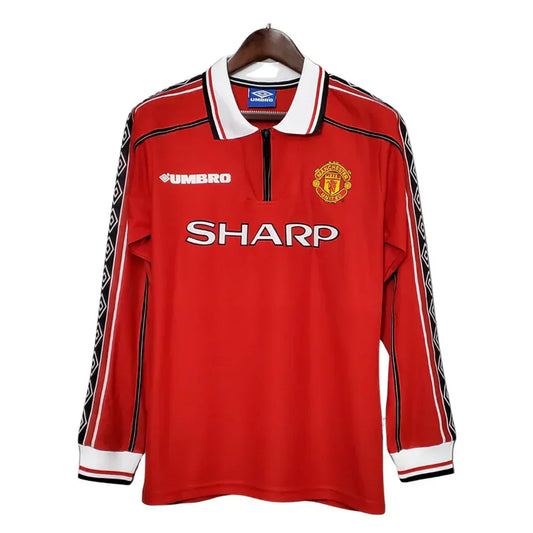 Camisa Manga Longa Retrô Torcedor Masculina Manchester United 1998