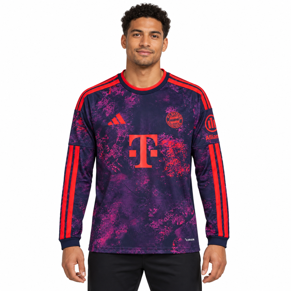 Bayern Third 26/27 Torcedor Masculina Manga Longa — camisa de frente