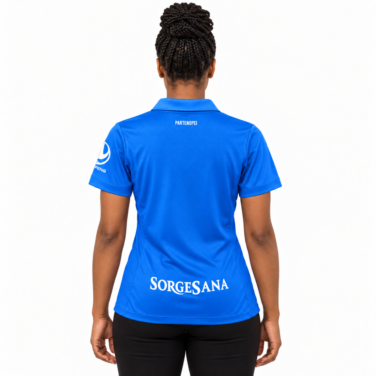 Camisa Napoli Home 26/27 Feminina Babylook — modelo de costas