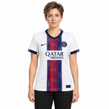 Camisa PSG Away 26/27 Feminina Babylook — modelo de frente
