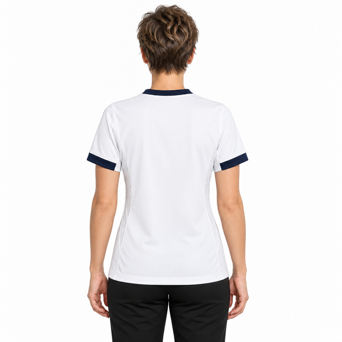 Camisa PSG Away 26/27 Feminina Babylook — modelo de costas