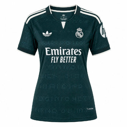 Camisa Real Madrid Away 26/27 Feminina Babylook - Verde — camisa de frente