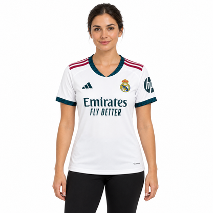 Camisa Real Madrid Home 26/27 Feminina Babylook — modelo de frente