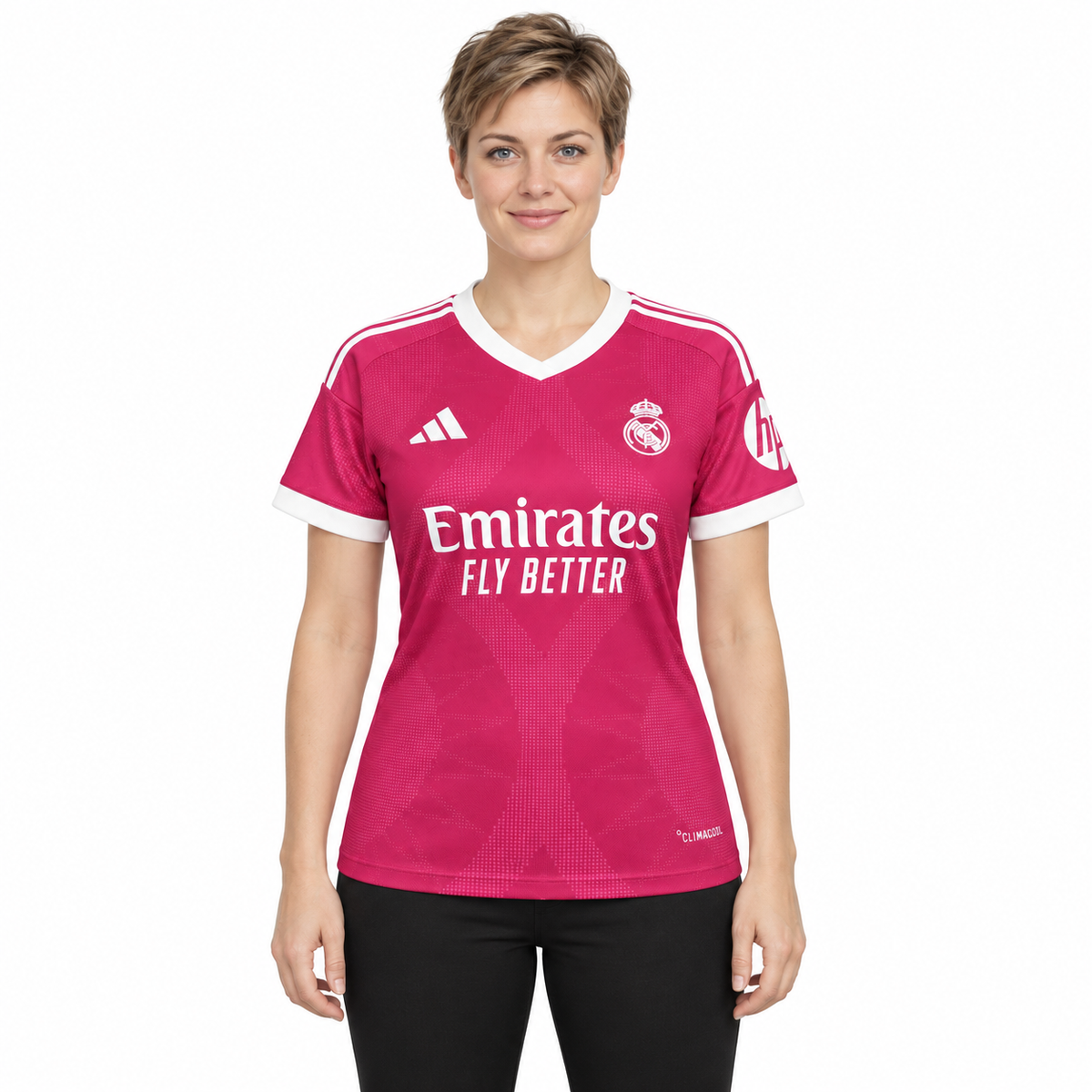 Camisa Real Madrid Third 26/27 Feminina Babylook - Rosa — modelo frente