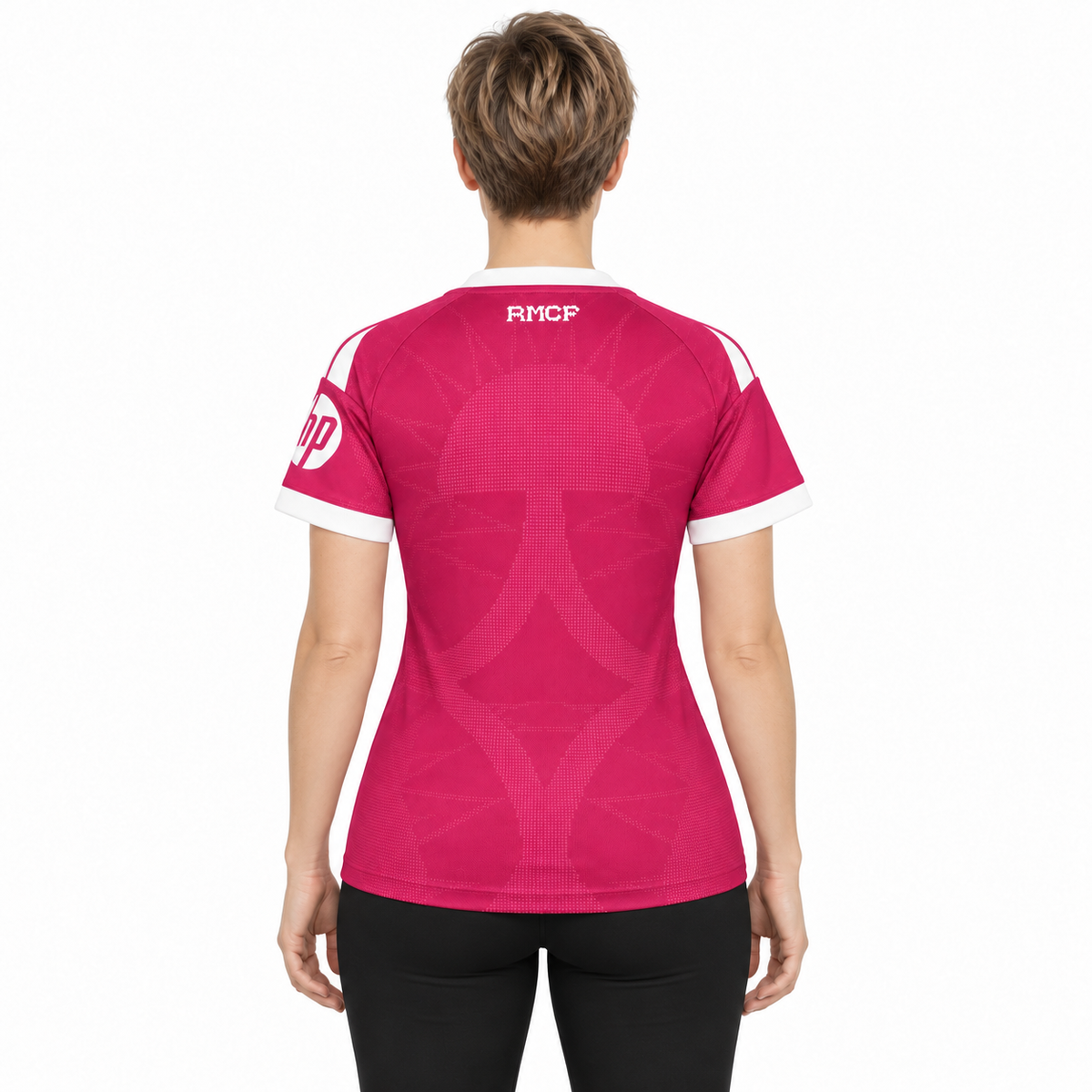 Camisa Real Madrid Third 26/27 Feminina Babylook - Rosa — modelo costas