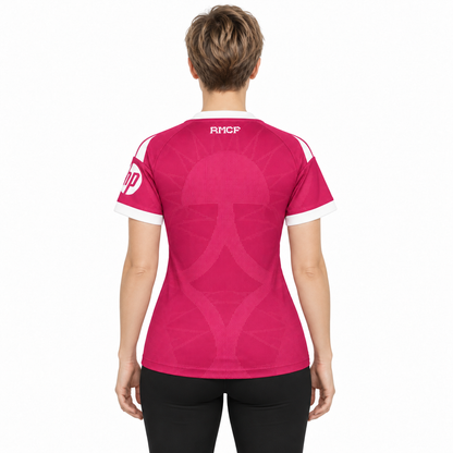 Camisa Real Madrid Third 26/27 Feminina Babylook - Rosa — modelo costas