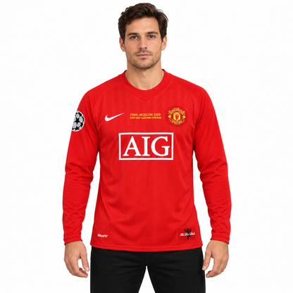 Manchester United retrô 2007/08 Final da Champions Com Patchs e CR7 imagem 1