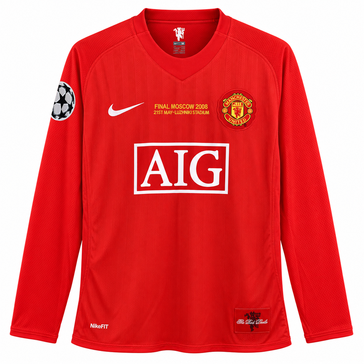 Manchester United retrô 2007/08 Final da Champions Com Patchs e CR7 imagem 3